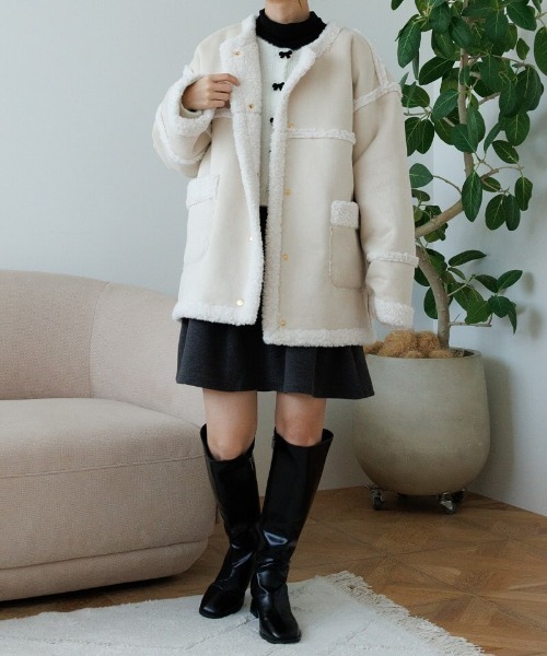 flower（フラワー）の「フレアミニスカート（スカート・レディース・グレー/ベージュ・FREE）」の12枚目の写真