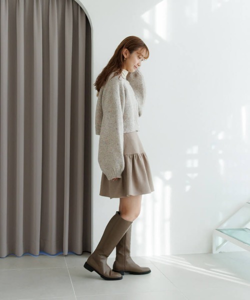 flower（フラワー）の「フレアミニスカート（スカート・レディース・グレー/ベージュ・FREE）」の14枚目の写真