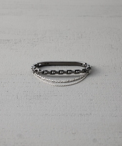 and cloud(アンドクラウド)の「Drape Chain Double Ring(リング・レディース・ブラック系その他・M/S)」の2枚目の写真
