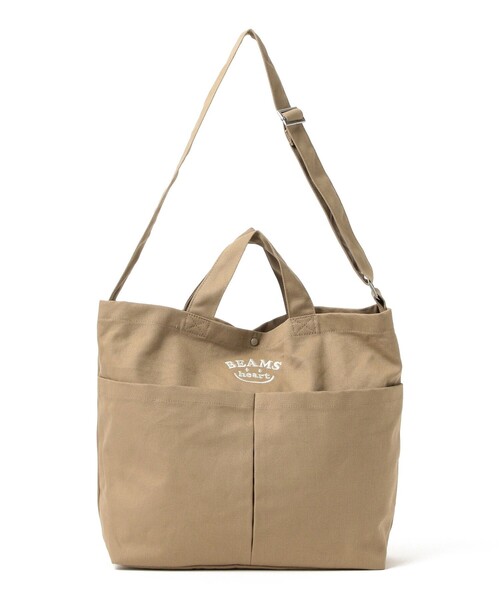 BEAMS HEART（ビームスハート）の「【ベストセラー / 2WAY】スマイル 刺繍 ロゴ バッグ A4収納可能（トートバッグ・レディース・チャコールグレー/ナチュラル/グリーン/ベージュ/イエロー系その他4/ブラウン・ONE SIZE）」の3枚目の写真