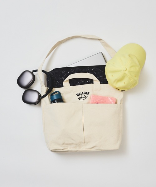 BEAMS HEART(ビームスハート)の「スマイル 刺繍 ロゴ バッグ(トートバッグ・レディース・チャコールグレー/ナチュラル/グリーン/ベージュ/イエロー系その他4/ブラウン・ONE SIZE)」の7枚目の写真