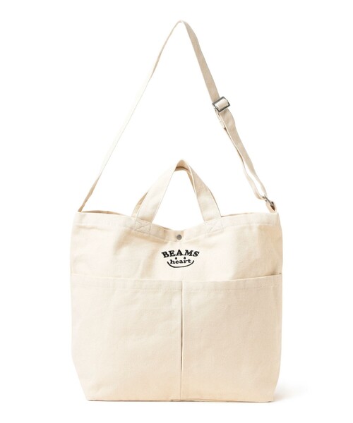 BEAMS HEART(ビームスハート)の「スマイル 刺繍 ロゴ バッグ(トートバッグ・レディース・チャコールグレー/ナチュラル/グリーン/ベージュ/イエロー系その他4/ブラウン・ONE SIZE)」の8枚目の写真