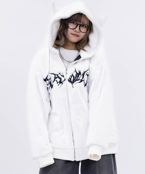 セール】【13】ツノミミ トライバル ファーパーカー（パーカー