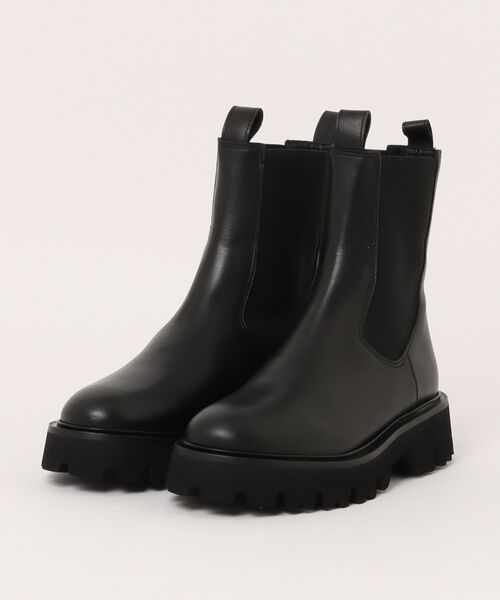 FABIO RUSCONI レザー ショートブーツ　39 FABIO RUSCONI ファビオルスコーニ ショートブーツ 黒 39 イタリア製