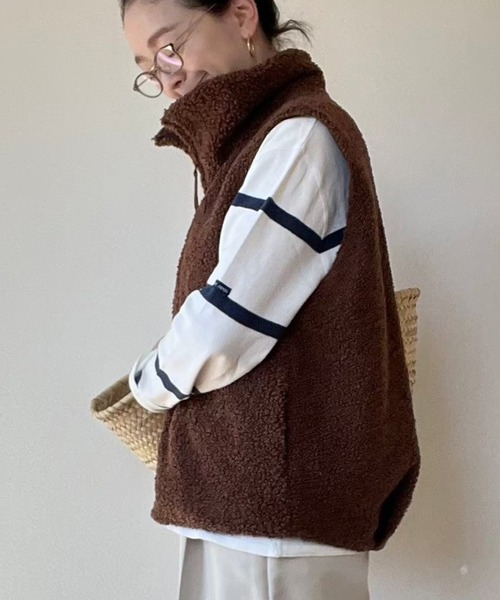 Trefle blanc(トレフルブラン)の「【original】Boa Vest(ベスト・レディース・ブラウン・FREE)」の5枚目の写真