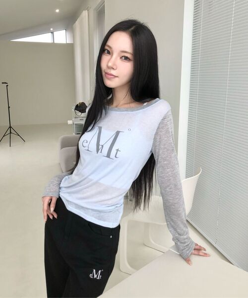 MUCENT(ムセント)の「メインシンボルシースルー長袖Tシャツ(3カラー)(Tシャツ/カットソー・レディース・ホワイト/スカイブルー/ブラック・FREE)」の11枚目の写真