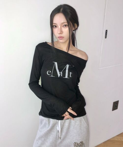 MUCENT(ムセント)の「メインシンボルシースルー長袖Tシャツ(3カラー)(Tシャツ/カットソー・レディース・ホワイト/スカイブルー/ブラック・FREE)」の4枚目の写真