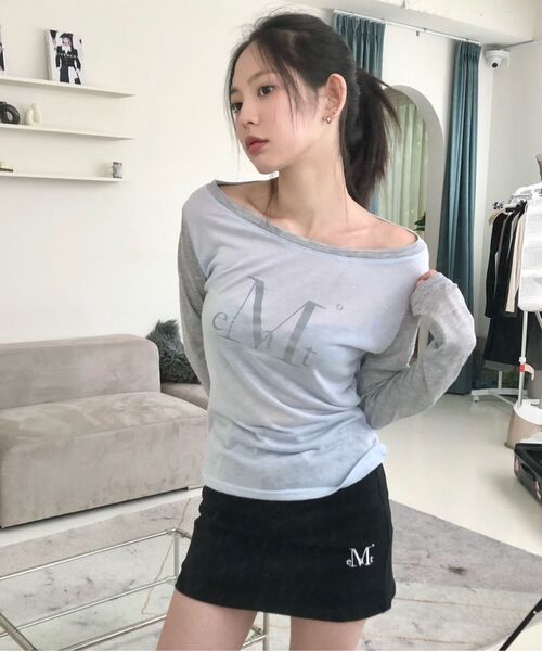 MUCENT(ムセント)の「メインシンボルシースルー長袖Tシャツ(3カラー)(Tシャツ/カットソー・レディース・ホワイト/スカイブルー/ブラック・FREE)」の5枚目の写真