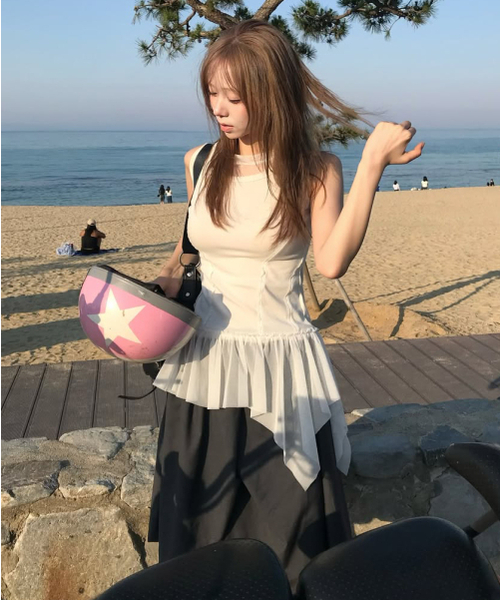FLAREUP(フレアアップ)の「レイヤードレースフリルノースリーブ(FL-157_クリーム)(Tシャツ/カットソー・レディース・Cream・1/2)」の21枚目の写真