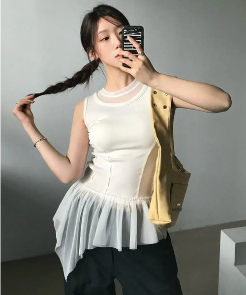 FLAREUP(フレアアップ)の「レイヤードレースフリルノースリーブ(FL-157_クリーム)(Tシャツ/カットソー・レディース・Cream・1/2)」の22枚目の写真