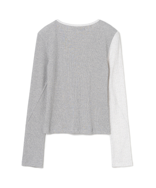 MILLO WOMEN(ミロウーマン)の「ミックスド柄Tシャツ【メランジグレー】(Tシャツ/カットソー・レディース・その他・FREE)」の2枚目の写真