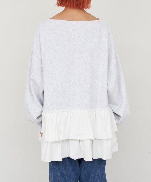 etsinta（エシンタ）の「【etsinta/エシンタ】リメイク裾フリルスウェット（Tシャツ/カットソー・レディース・グレー・ONE SIZE）」の14枚目の写真