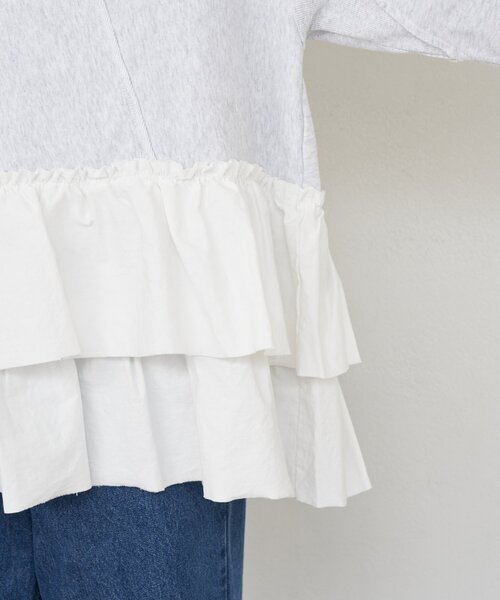 etsinta（エシンタ）の「【etsinta/エシンタ】リメイク裾フリルスウェット（Tシャツ/カットソー・レディース・グレー・ONE SIZE）」の16枚目の写真