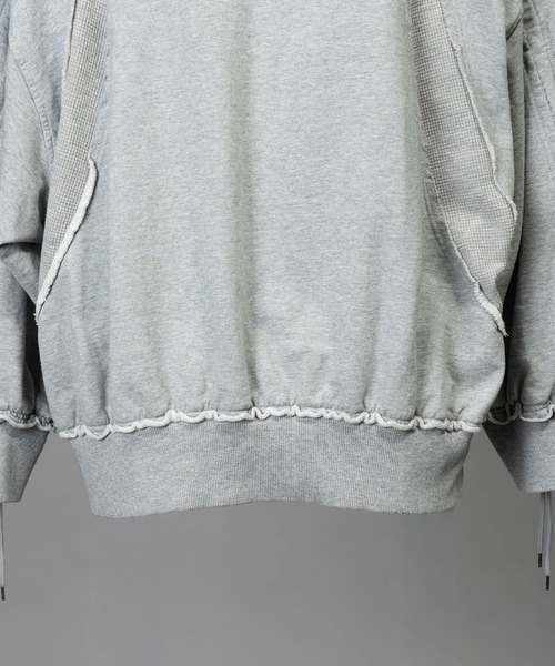 MAISON SPECIAL（メゾンスペシャル）の「《UNISEX》Waffle Switch Lace-up Sweat Prime-Over Crew Neck Pullover/ワッフル切り替えレースアップスウェットプライムオーバークルーネックプルオーバー【MAISON SPECIAL/メゾンスペシャル】（スウェット・メンズ・グレー/ブラック・0/1/2）」の21枚目の写真