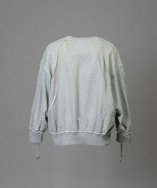 MAISON SPECIAL（メゾンスペシャル）の「《UNISEX》Waffle Switch Lace-up Sweat Prime-Over Crew Neck Pullover/ワッフル切り替えレースアップスウェットプライムオーバークルーネックプルオーバー【MAISON SPECIAL/メゾンスペシャル】（スウェット・メンズ・グレー/ブラック・0/1/2）」の16枚目の写真