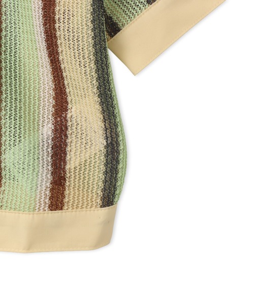 adidas(アディダス)の「adidas SUMMER GLOW STRIPED CROPPED POLO / アディダス サマー グロウ ストライプド クロップ ポロ(ポロシャツ・レディース・マルチ・S/L/M)」の6枚目の写真
