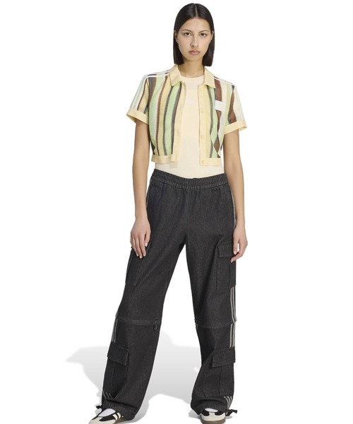adidas(アディダス)の「adidas SUMMER GLOW STRIPED CROPPED POLO / アディダス サマー グロウ ストライプド クロップ ポロ(ポロシャツ・レディース・マルチ・S/L/M)」の10枚目の写真