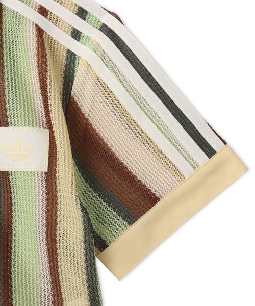 adidas(アディダス)の「adidas SUMMER GLOW STRIPED CROPPED POLO / アディダス サマー グロウ ストライプド クロップ ポロ(ポロシャツ・レディース・マルチ・S/L/M)」の7枚目の写真