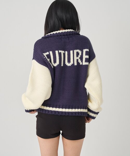 WHO'S WHO gallery(フーズフーギャラリー)の「ニットスタジャン(スタジャン・レディース・レッド/ネイビー・FREE)」の6枚目の写真