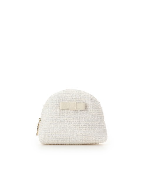 Samantha Thavasa（サマンサタバサ）の「ループツイードデザイン エムシュシュⅢ ポーチ（ポーチ・レディース・ブラック/グレイッシュベージュ/ピンクベージュ/オフホワイト・FREE）」の2枚目の写真