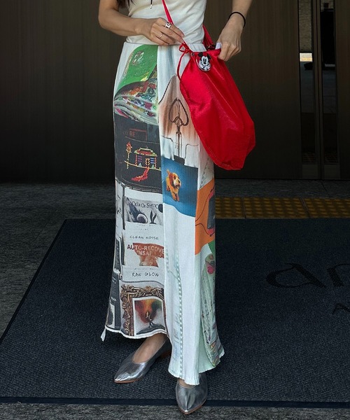 Ameri（アメリ）の「EMOTIONAL COLLAGE RIB SKIRT（スカート・レディース・マルチ・SMALL/MEDIUM）」の4枚目の写真