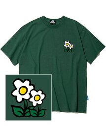 ダブルフラワーロゴTシャツ - グリーン