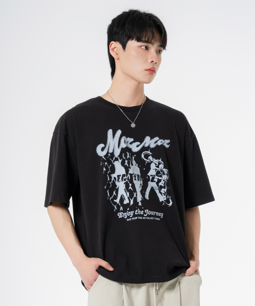 MOZMOZ（モズモズ）の「ウォーキングモズ オーバーサイズ ピグメント 半袖Tシャツ ブラック（Tシャツ/カットソー・レディース・その他・M/XL/XXL）」の2枚目の写真