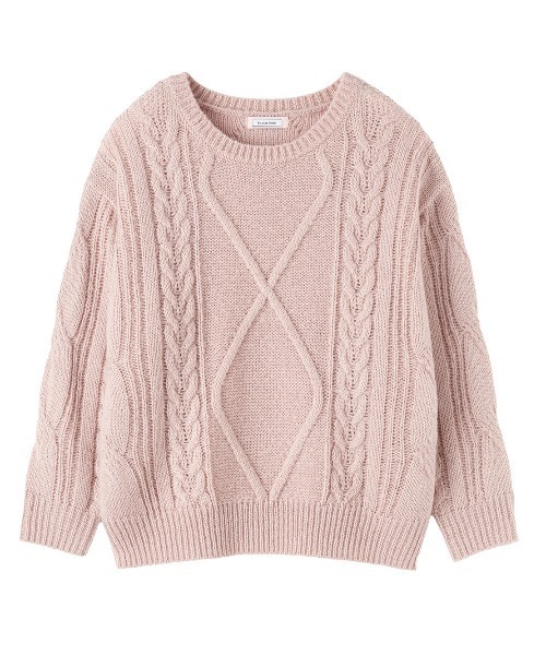 PEACH JOHN（ピーチジョン）の「モヘヤ調ケーブルニット（ニット/セーター・レディース・ネイビー/ピンク/グレイッシュベージュ・ONE SIZE）」の16枚目の写真