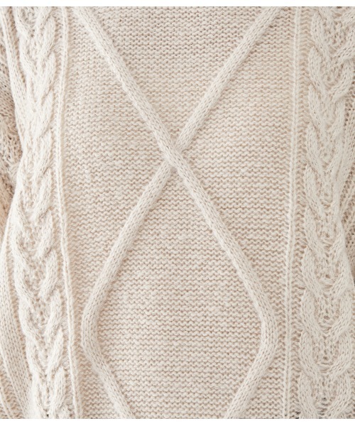 PEACH JOHN（ピーチジョン）の「モヘヤ調ケーブルニット（ニット/セーター・レディース・ネイビー/ピンク/グレイッシュベージュ・ONE SIZE）」の13枚目の写真