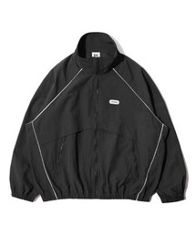 GRAYBLVD（グレイブラバット）の「バスツパイピングウィンドブレーカー (ブラック)（ナイロンジャケット）」