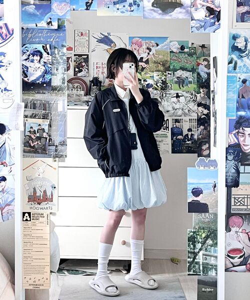 GRAYBLVD(グレイブラバット)の「バスツパイピングウィンドブレーカー (ブラック)(ナイロンジャケット・レディース・その他・MEDIUM/LARGE)」の14枚目の写真