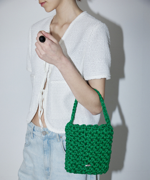 WEAVING SQUARE BAG MINI - GREEN