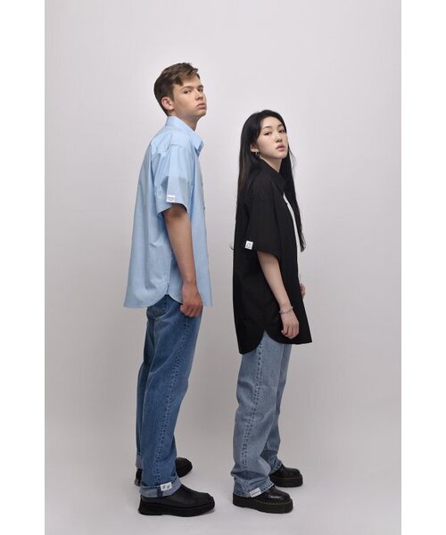 APOSTROPHE COMMA（アポストロフィコンマ）の「[ユニセックス] リバーシブルポイントラベルデニムワイドパンツ（ライトブルー）（デニムパンツ・レディース・その他・MEDIUM/SMALL/LARGE）」の6枚目の写真