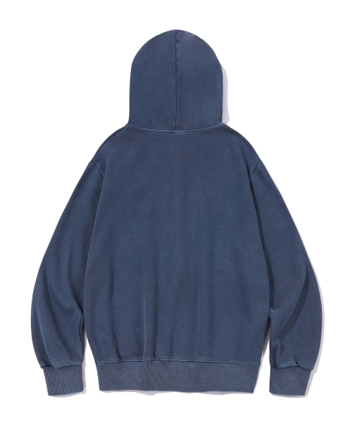 WYSE（ワイズ）の「ピグメントカレッジロゴフードジップアップ (ブルー)（パーカー・メンズ・ブルー・SMALL/MEDIUM）」の2枚目の写真