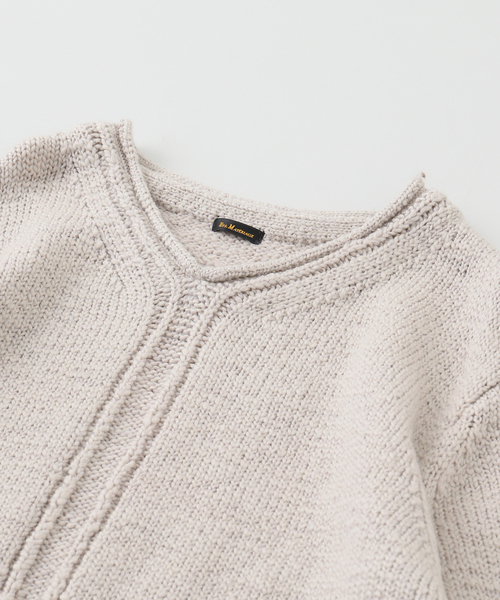 EDIFICE（エディフィス）の「ETS.MATERIAUX(マテリオ)  スラブ Vニット（ニット/セーター・メンズ・ブラック/ベージュ/キャメル・MEDIUM/LARGE）」の5枚目の写真