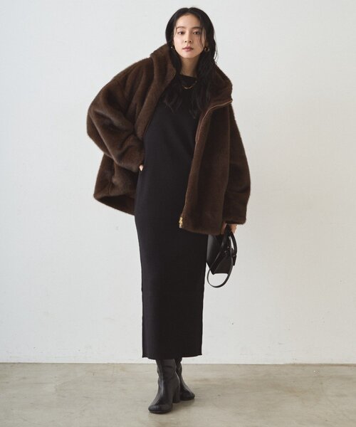 LOUNGEDRESS(ラウンジドレス)の「リブニットワンピース(ワンピース・レディース・モカ/グレー/ブラック・SMALL/MEDIUM)」の13枚目の写真