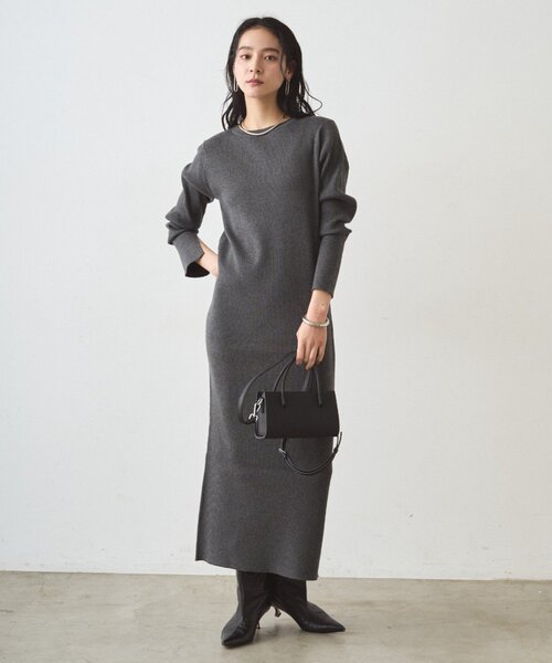 LOUNGEDRESS(ラウンジドレス)の「リブニットワンピース(ワンピース・レディース・モカ/グレー/ブラック・SMALL/MEDIUM)」の5枚目の写真