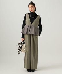 BAYFLOW | [スタイルアップが叶う]ペプラムオールインワン(つなぎ/オールインワン)