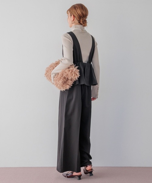 BAYFLOW（ベイフロー）の「[スタイルアップが叶う]ペプラムオールインワン（つなぎ/オールインワン・レディース・ブラック/カーキ・FREE）」の14枚目の写真