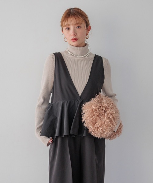 BAYFLOW（ベイフロー）の「[スタイルアップが叶う]ペプラムオールインワン（つなぎ/オールインワン・レディース・ブラック/カーキ・FREE）」の17枚目の写真