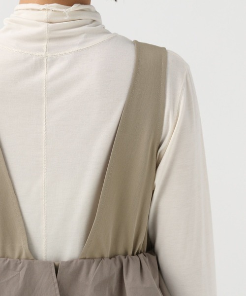 BAYFLOW（ベイフロー）の「[スタイルアップが叶う]ペプラムオールインワン（つなぎ/オールインワン・レディース・ブラック/カーキ・FREE）」の6枚目の写真