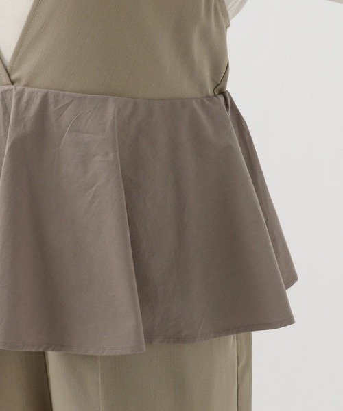 BAYFLOW（ベイフロー）の「[スタイルアップが叶う]ペプラムオールインワン（つなぎ/オールインワン・レディース・ブラック/カーキ・FREE）」の9枚目の写真