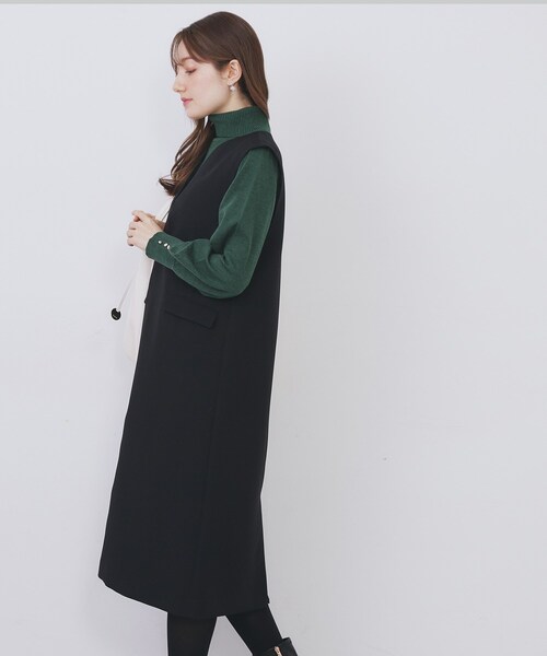 index（インデックス）の「キーネックジャンスカ【洗濯機OK/防シワ/イージーアイロン】（ワンピース・レディース・ブラック/ナチュラル/サックスブルー・36/42/40/38）」の6枚目の写真