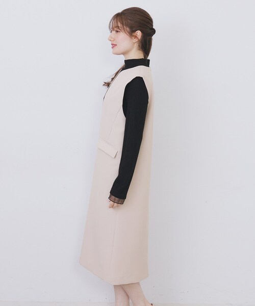 index（インデックス）の「キーネックジャンスカ【洗濯機OK/防シワ/イージーアイロン】（ワンピース・レディース・ブラック/ナチュラル/サックスブルー・36/42/40/38）」の19枚目の写真