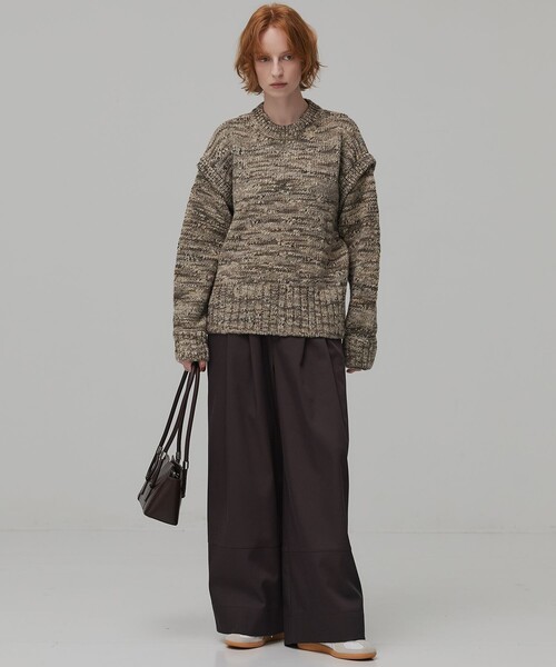 PUBLIC TOKYO（パブリックトウキョウ）の「サテンタックイージーパンツ（チノパンツ・レディース・ブラック/ブラウン・1/2）」の14枚目の写真