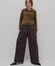 PUBLIC TOKYO | サテンタックイージーパンツ(チノパンツ)