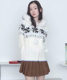 WEGO | WEGO/フェイクファーフードノルディックニットパーカー(ニット/セーター)