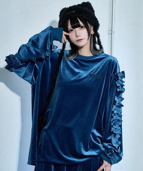 Whinny（ホワイニー）の「Whinny/【2025冬新作♪】オールウェイズシャイニングスターすぅぇ（Tシャツ/カットソー・レディース・グレー/ブルー/ブラック・FREE）」の3枚目の写真