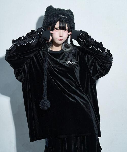 Whinny（ホワイニー）の「Whinny/【2025冬新作♪】オールウェイズシャイニングスターすぅぇ（Tシャツ/カットソー・レディース・グレー/ブルー/ブラック・FREE）」の6枚目の写真