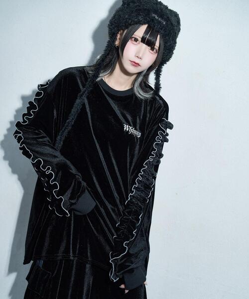 Whinny（ホワイニー）の「Whinny/【2025冬新作♪】オールウェイズシャイニングスターすぅぇ（Tシャツ/カットソー・レディース・グレー/ブルー/ブラック・FREE）」の7枚目の写真